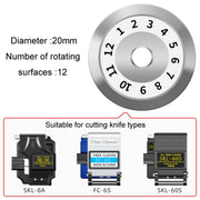 Lama di ricambio in acciaio al tungsteno per coltello da taglio in fibra ottica, 20mm 12 Rotating Surface, 20mm 16 Rotating Surface, 20mm 24 Rotating Surface, 22mm 16 Rotating Surface, 22mm 24 Rotating Surface, 22mm 16 Rotating Surface With Hole