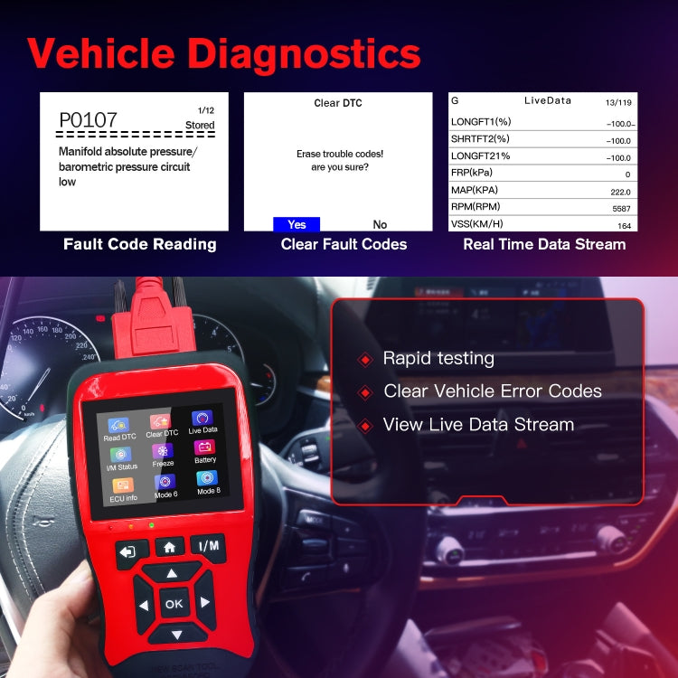 Rilevatore di guasti al motore dell'auto OBD ELM327 Scheda lettore di codici per auto, JD906