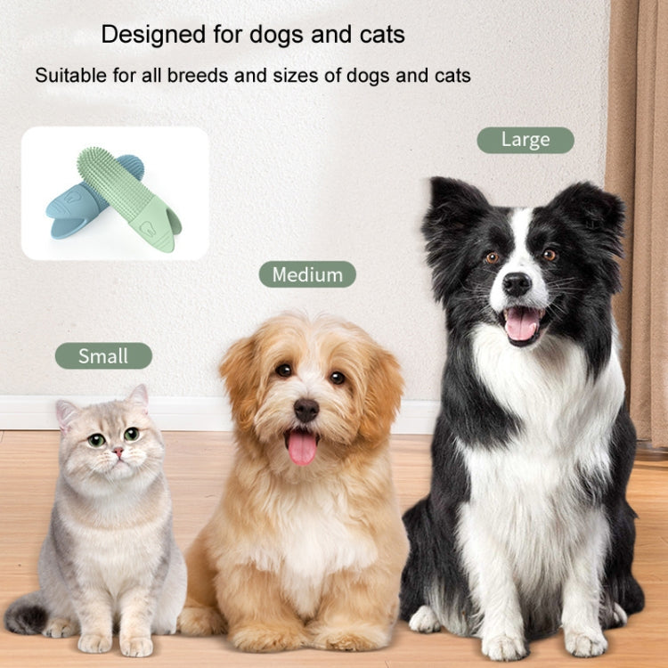Spazzolino da denti per animali domestici Gatti Cani Spazzolino da denti in silicone Strumento per la pulizia orale degli animali domestici