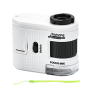 80X Bambini Mini Microscopio Portatile Studente Antico Gioielli Identificazione Scienza Esperimento Giocattolo Didattico, With Phone Clip, No Phone Clip