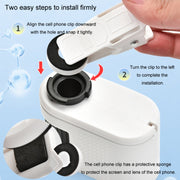 80X Bambini Mini Microscopio Portatile Studente Antico Gioielli Identificazione Scienza Esperimento Giocattolo Didattico, With Phone Clip, No Phone Clip