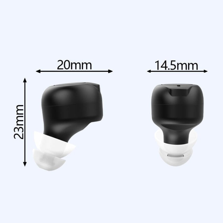 1 paio di apparecchi acustici semi-in-ear ricaricabili per anziani con amplificatore sonoro, Semi-In-Ear