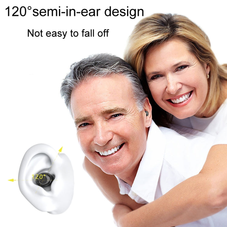 1 paio di apparecchi acustici semi-in-ear ricaricabili per anziani con amplificatore sonoro, Semi-In-Ear