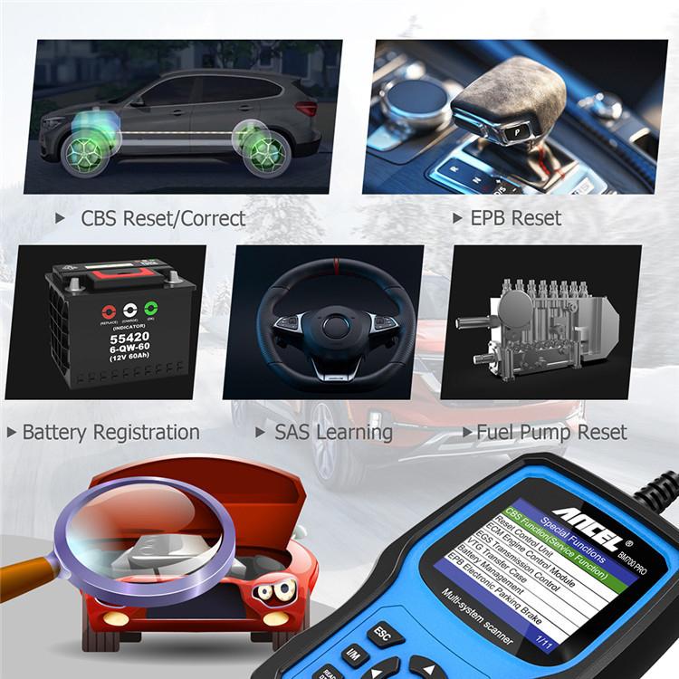 ANCEL BM700 per BMW Tester diagnostico OBDII completo del sistema Strumenti di riparazione e ripristino della manutenzione, BM700 Upgraded Version