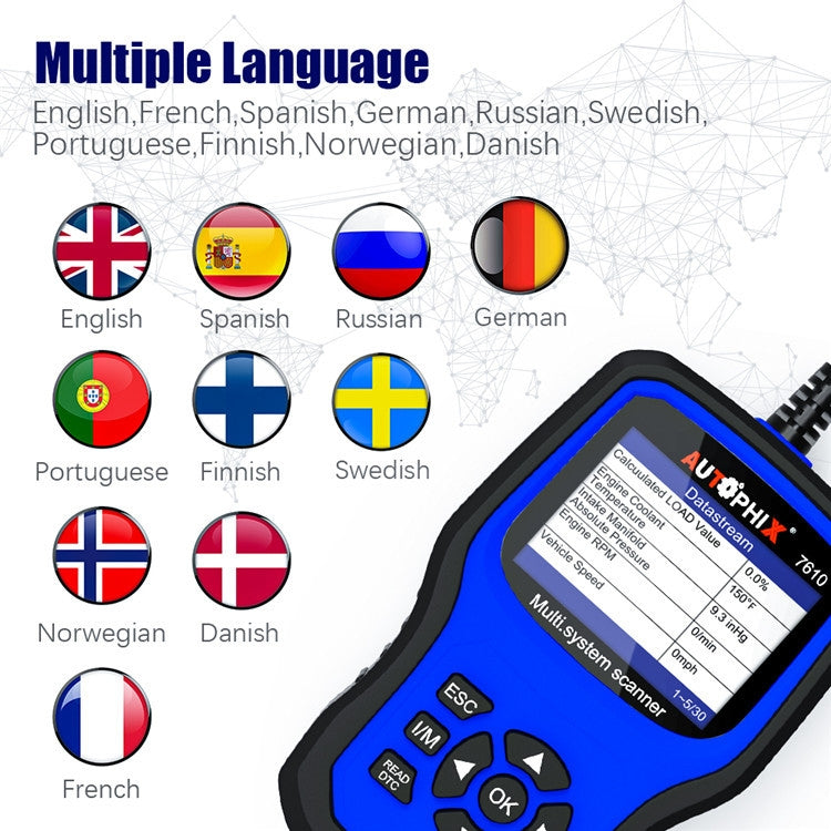 AUTOPHIX 7610 OBD2 Scan Strumento diagnostico Rilevatore completo di manutenzione e riparazione del sistema, 7610