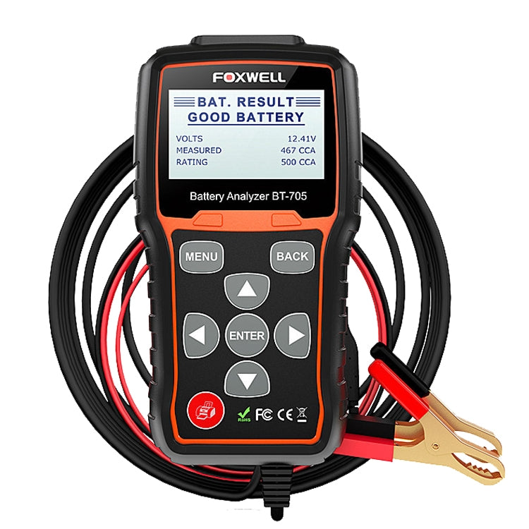 Analizzatore di test della batteria per auto FOXWELL BT705 12V 24V Test del sistema di avviamento e ricarica