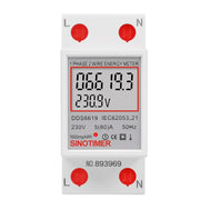 SINOTIMER DDS6619 80A 230V Din Rail Misuratore di energia monofase Tensione Corrente Misuratore di potenza, Without Backlight, With Backlight