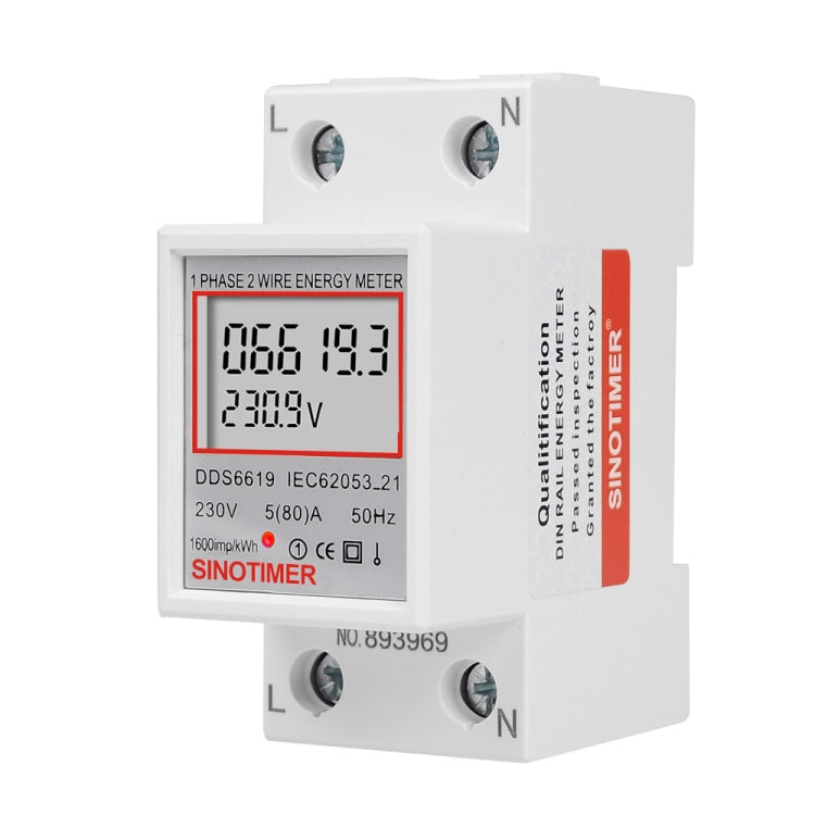 Misuratore energia monofase DDS6619 80A 230V DIN Rail