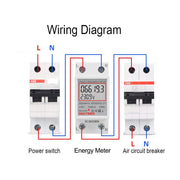 SINOTIMER DDS6619 80A 230V Din Rail Misuratore di energia monofase Tensione Corrente Misuratore di potenza, Without Backlight, With Backlight