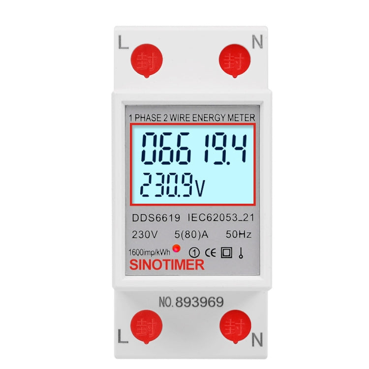 Misuratore energia monofase DDS6619 80A 230V DIN Rail