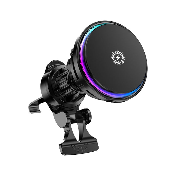Luce RGB per supporto per telefono cellulare con dissipazione del calore a semiconduttore per caricabatterie wireless per auto da 15 W, X82