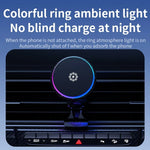 Luce RGB per supporto per telefono cellulare con dissipazione del calore a semiconduttore per caricabatterie wireless per auto da 15 W, X82