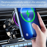 Luce RGB per supporto per telefono cellulare con dissipazione del calore a semiconduttore per caricabatterie wireless per auto da 15 W, X82