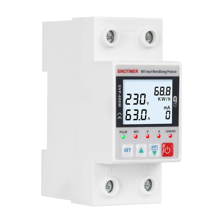 TUYA APP WiFi Smart Circuit Breaker Protezione da sovratensione, SINOTIMER SVP-688W-L, SINOTIMER SVP-688W