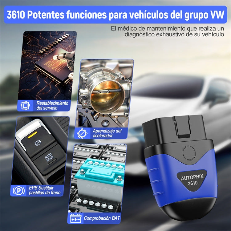 Scanner diagnostico del sistema completo per auto Bluetooth AUTOPHIX 3610 per VW / AUDI / SKODA / SEAT, 3610