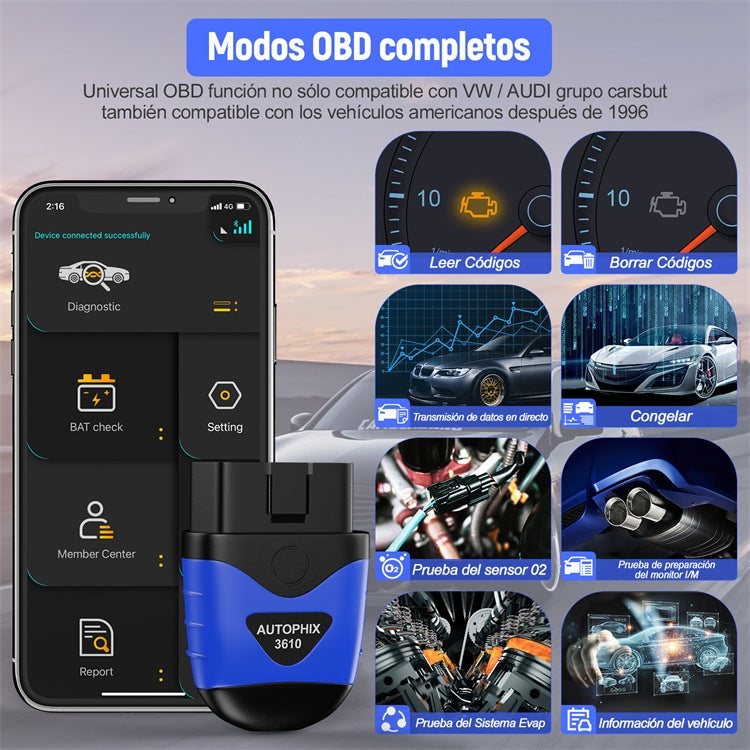 Scanner diagnostico del sistema completo per auto Bluetooth AUTOPHIX 3610 per VW / AUDI / SKODA / SEAT, 3610