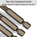 Punte da trapano in lega con gambo esagonale, flauto a spirale, piastrelle di vetro, driver a quattro bordi, 3mm, 4mm, 5mm, 6mm, 8mm, 10mm, 12mm