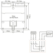SINOTIMER TM613 380V 16A Interruttore orario programmabile trifase con retroilluminazione, TM613