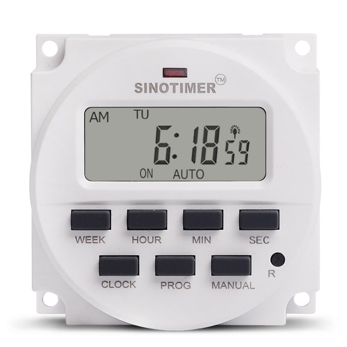 SINOTIMER TM618SH Timer digitale LCD a intervallo di 1 secondo, relè di tempo programmabile, 110V, 220V, 24V, 12V, 5V
