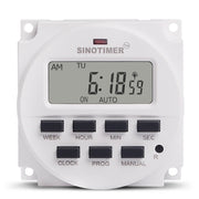 SINOTIMER TM618SH Timer digitale LCD a intervallo di 1 secondo, relè di tempo programmabile, 110V, 220V, 24V, 12V, 5V