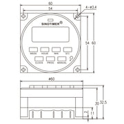 SINOTIMER TM618SH Timer digitale LCD a intervallo di 1 secondo, relè di tempo programmabile, 110V, 220V, 24V, 12V, 5V
