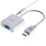 Cavo adattatore JINGHUA HDMI a VGA convertitore video per laptop, No Audio Black, No Audio White, With Audio White, With Audio Black