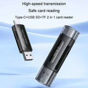Lettore multifunzione per lettore di schede JINGHUA Type-C / USB 2.0 TF+SD 2 in 1