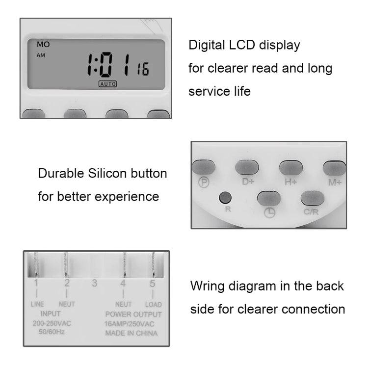 Timer digitale programmabile SINOTIMER CN101A 5V 16A