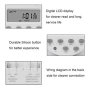 Timer digitale LCD a intervalli di 1 secondo, relè programmabile per 7 giorni alla settimana, SINOTIMER CN101S-110V, SINOTIMER CN101S-2 220V, SINOTIMER CN101S-3 24V, SINOTIMER CN101S-4 12V, SINOTIMER CN101S-5V