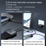 Cavo adattatore JINGHUA USB3.0 a SATA HDD per disco rigido esterno HDD SSD da 2,5/3,5 pollici