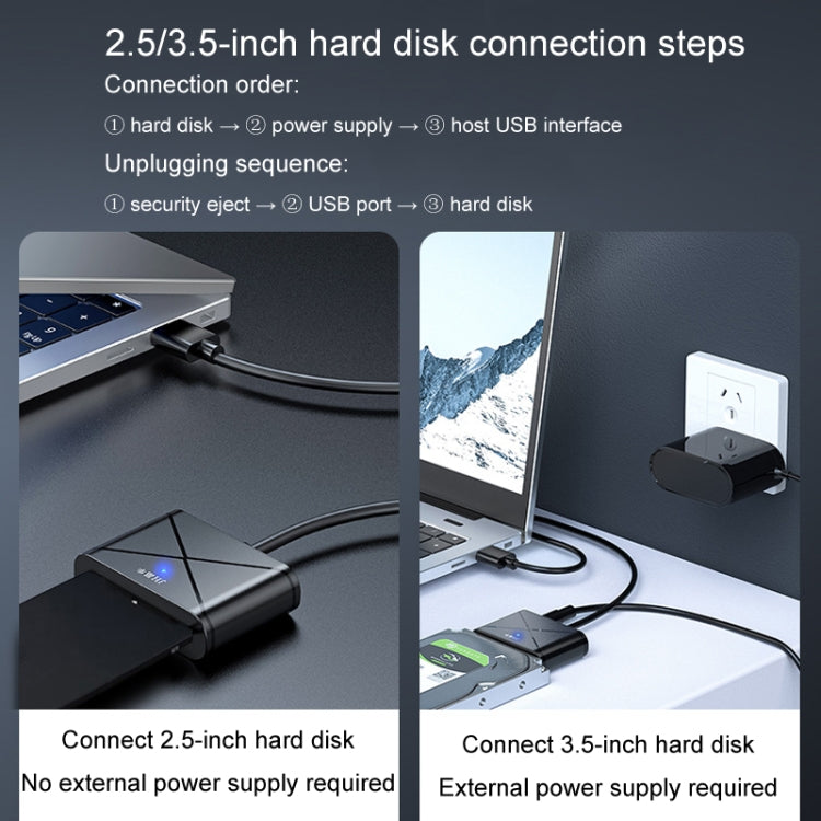 Cavo adattatore JINGHUA USB3.0 a SATA HDD per disco rigido esterno HDD SSD da 2,5/3,5 pollici