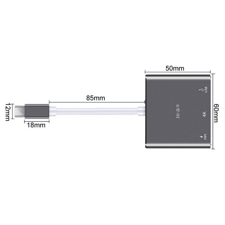 Docking Station 3 in 1 Tipo-C con HDMI 4K e USB 3.0