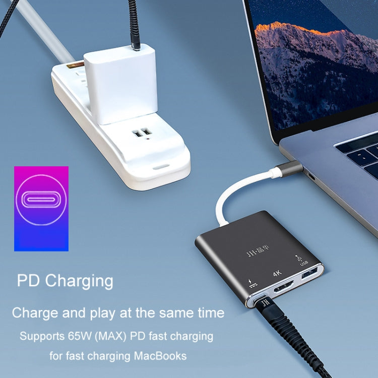 Docking Station 3 in 1 Tipo-C con HDMI 4K e USB 3.0