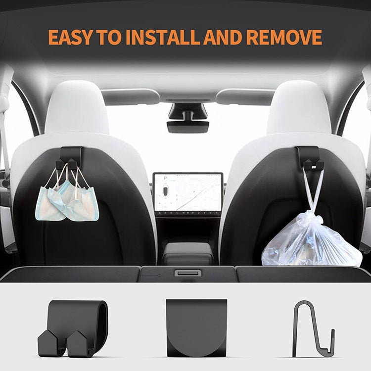 Per Tesla Model 3/Y 2 pezzi gancio in plastica per poggiatesta sedile posteriore