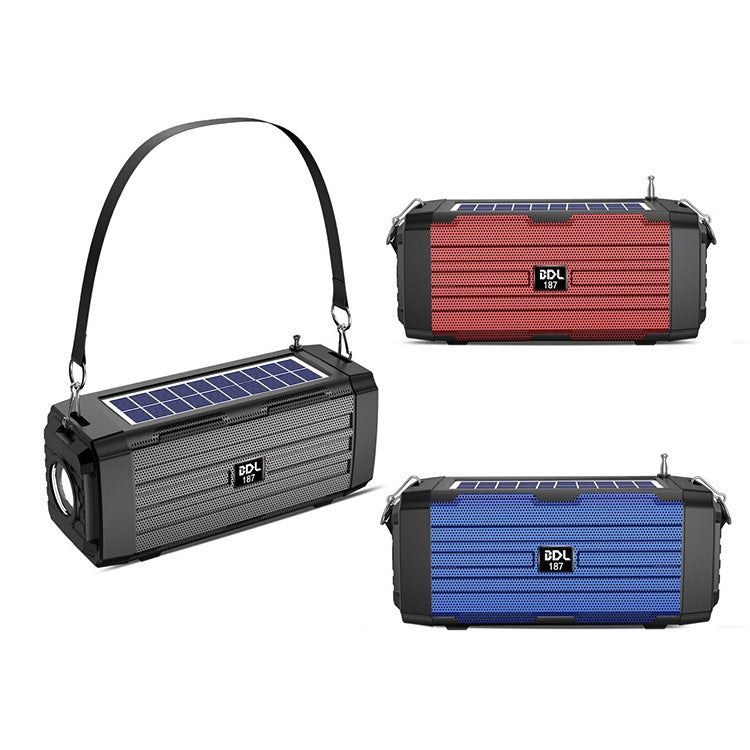 Speaker Bluetooth Solare Portatile con Luce LED e Radio FM