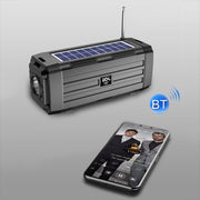 Speaker Bluetooth Solare Portatile con Luce LED e Radio FM