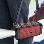Speaker Bluetooth Solare Portatile con Luce LED e Radio FM