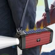 Speaker Bluetooth Solare Portatile con Luce LED e Radio FM