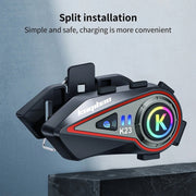 Auricolare Bluetooth di lunga durata per casco da motociclista KUQIBAO con luce
