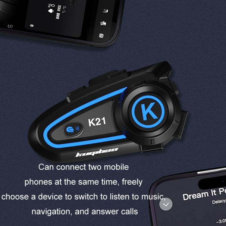 Casco motociclista KUQIBAO con auricolare Bluetooth K21