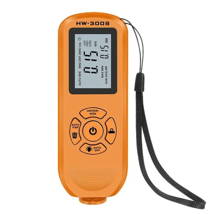 Misuratore di spessore del rivestimento ad alta precisione HW-300S Misuratore di pellicola di vernice antiscivolo, Orange Horizontal Screen, Orange Vertical Screen, Black Horizontal Screen, Black Vertical Screen