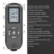 Misuratore di spessore del rivestimento ad alta precisione HW-300S Misuratore di pellicola di vernice antiscivolo, Orange Horizontal Screen, Orange Vertical Screen, Black Horizontal Screen, Black Vertical Screen