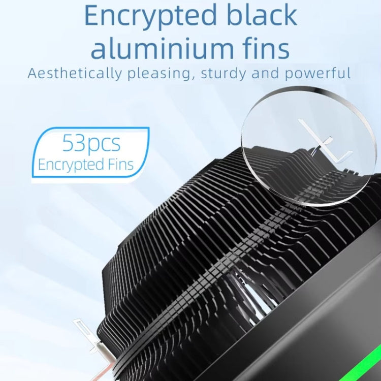 Ventola di raffreddamento per CPU da tavolo con raffreddamento a LED colorato a 4 pin, Ice Blade W120