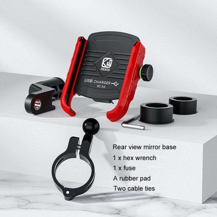 Supporto per telefono con navigazione per moto Kewig M8, supporto di ricarica per equitazione all'aperto