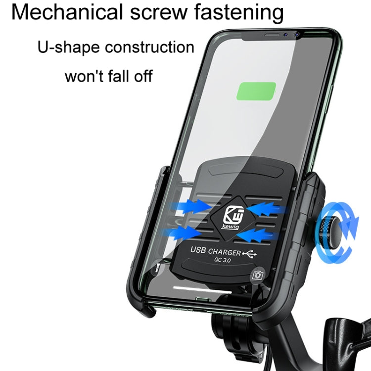 Supporto per telefono con navigazione per moto Kewig M8, supporto di ricarica per equitazione all'aperto