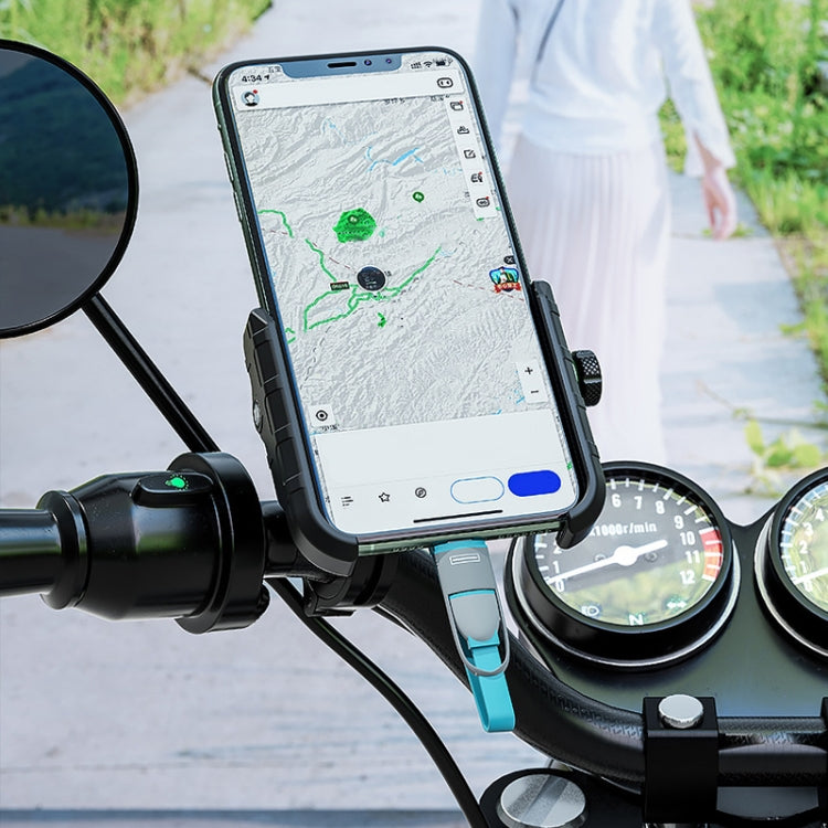 Supporto per telefono con navigazione per moto Kewig M8, supporto di ricarica per equitazione all'aperto