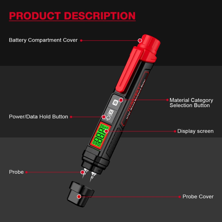 Tester rapido umidità legno HABOTEST 0-58%