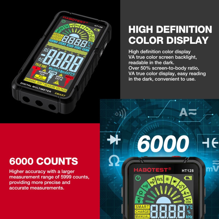 Multimetro digitale intelligente HABOTEST 600V 10A