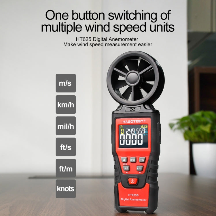 Anemometro digitale portatile HABOTEST HT625B con USB