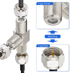 Adattatore coassiale F femmina splitter 3 vie 75 ohm